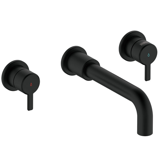 AL3THWMBFBLK Bristan Altum Black 3TH Wall Mounted Bath Filler