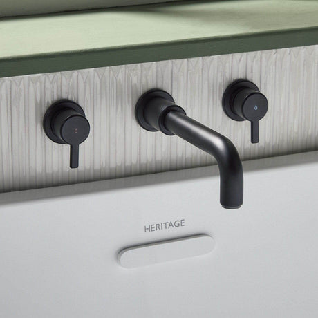 AL3THWMBFBLK Bristan Altum Black 3TH Wall Mounted Bath Filler Lifestyle