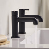 AL1/2BLK Bristan Altum Black Basin Taps Close Up