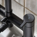 ALBSMBLK Bristan Altum Black Bath Shower Mixer Cold Water Handle Close Up