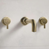 AL3THWMBASBB Bristan Altum Brushed Brass 3TH Wall Mounted Basin Mixer Close Up