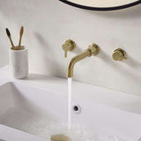 AL3THWMBASBB Bristan Altum Brushed Brass 3TH Wall Mounted Basin Mixer Lifestyle