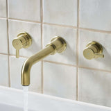 AL3THWMBFBB Bristan Altum Brushed Brass 3TH Wall Mounted Bath Filler Lifestyle