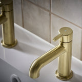 AL1/2BB Bristan Altum Brushed Brass Basin Taps Cold Lever Handle Design