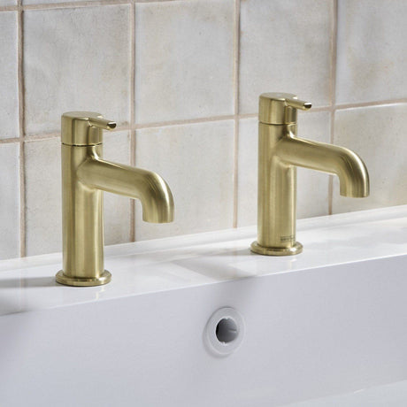 AL1/2BB Bristan Altum Brushed Brass Basin Taps Lifestyle