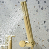 ALBSMBB Bristan Altum Brushed Brass Bath Shower Mixer Handset Close Up