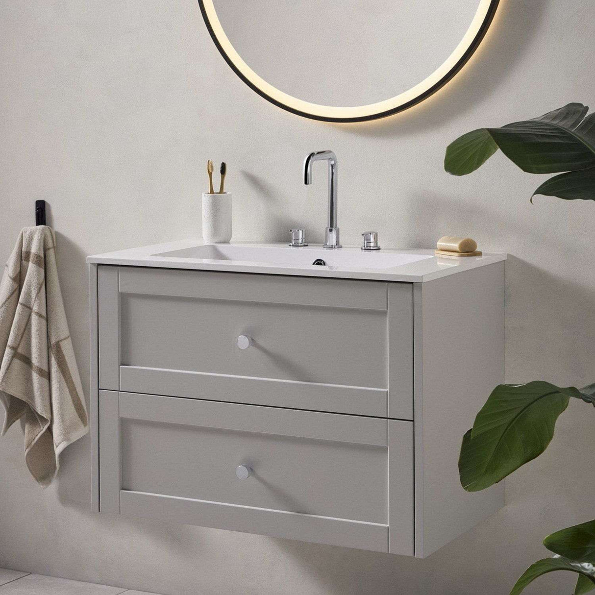 AL3THBASC Bristan Altum Chrome 3TH Deck Mounted Basin Mixer with a Vanity Unit