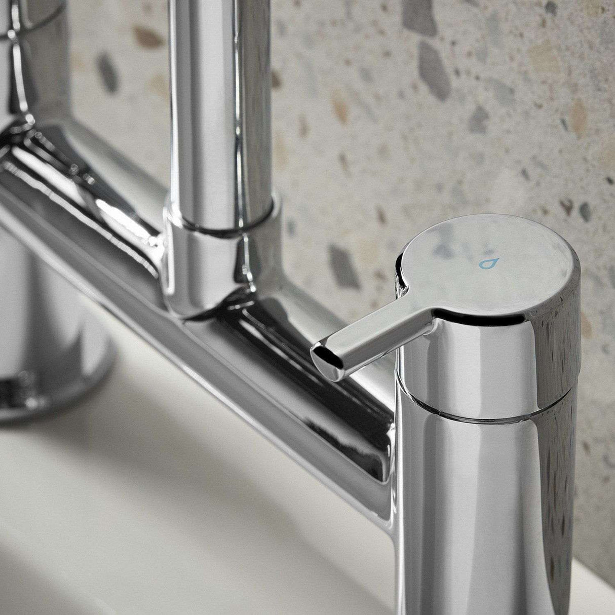 ALBFC Bristan Altum Chrome Bath Filler Cold Water Handle Close Up