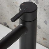 ALESBASBLK Bristan Altum Eco Start Black Basin Mixer with Waste Lever Handle Design