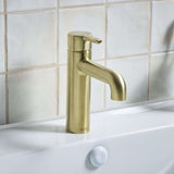 ALESBASBB Bristan Altum Eco Start Brushed Brass Basin Mixer with Waste Bathroom Setting