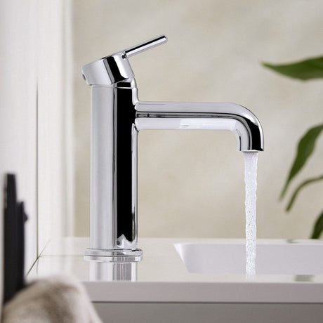 ALESBASC Bristan Altum Eco Start Chrome Basin Mixer with Waste Side View