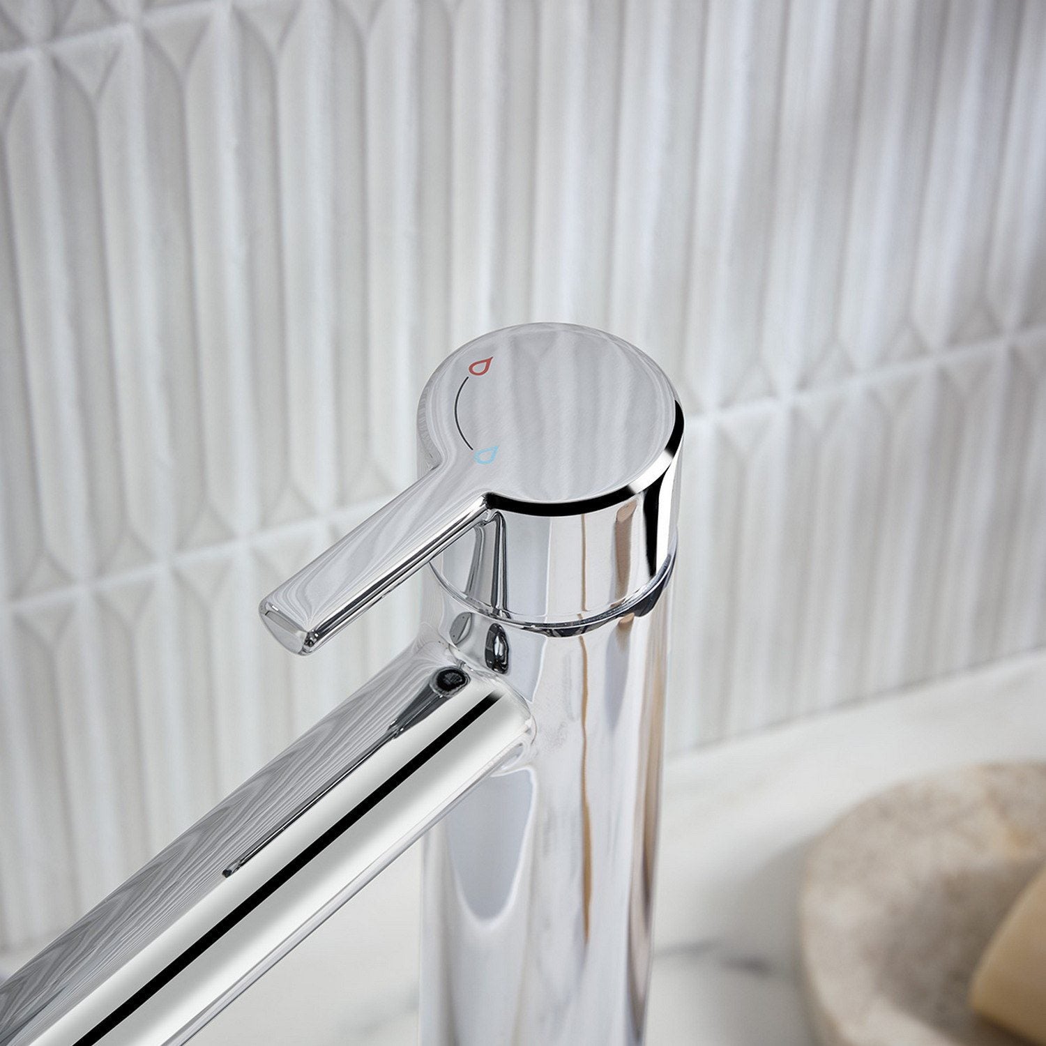 ALESTBASC Bristan Altum Eco Start Chrome Tall Basin Mixer with Waste Handle Design