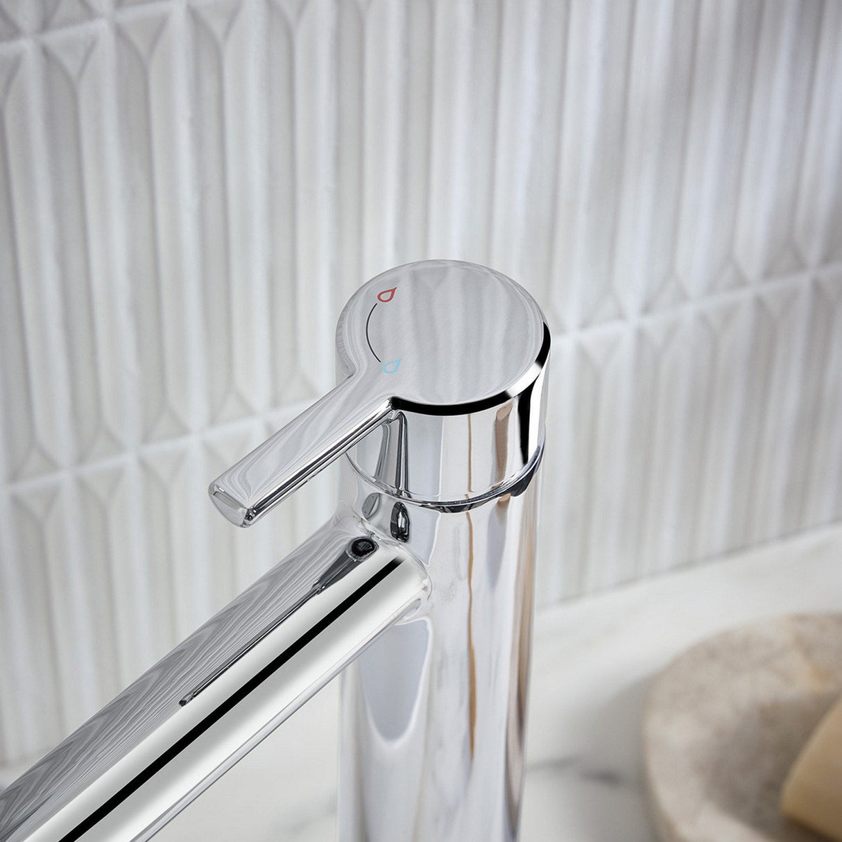 ALESTBASC Bristan Altum Eco Start Chrome Tall Basin Mixer with Waste Handle Design