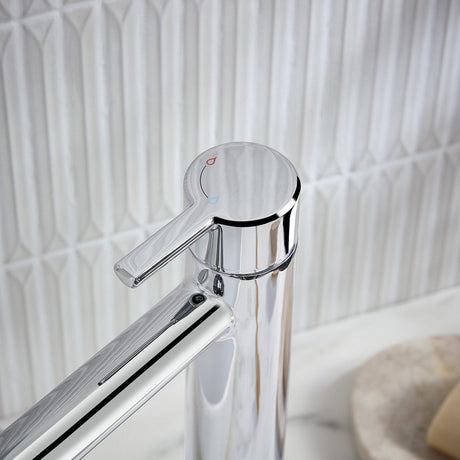 ALESTBASC Bristan Altum Eco Start Chrome Tall Basin Mixer with Waste Handle Design