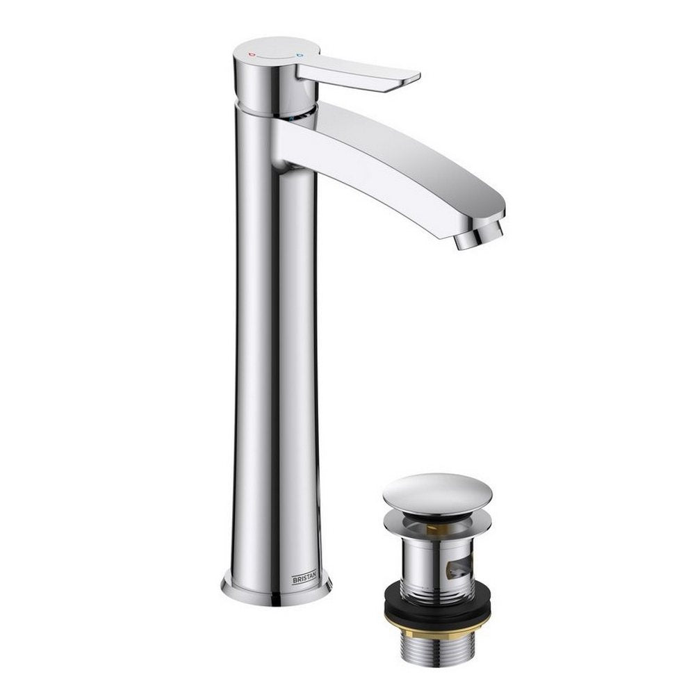 Bristan Apelo Chrome Eco Start Tall Basin Mixer with Waste