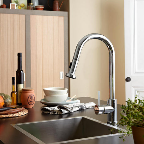 Bristan Apricot Kitchen Sink Mixer with Pull Out Spray Lifestyle APRPULLSNKC