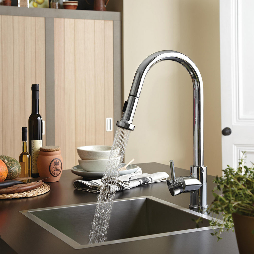 Bristan Apricot Kitchen Sink Mixer with Pull Out Spray Lifestyle On APRPULLSNKC