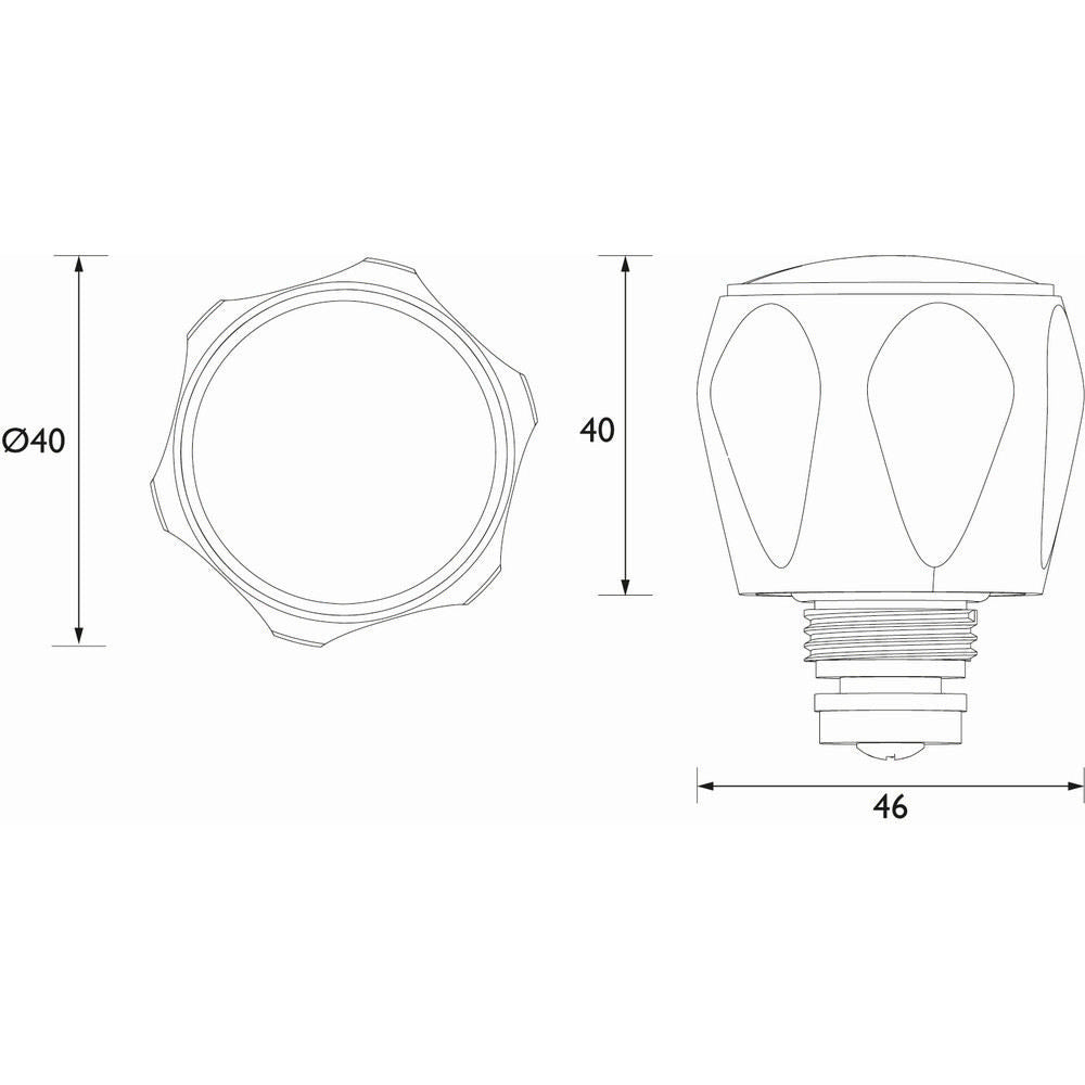 Bristan Bath Tap Reviver with Metal Handles dimensions