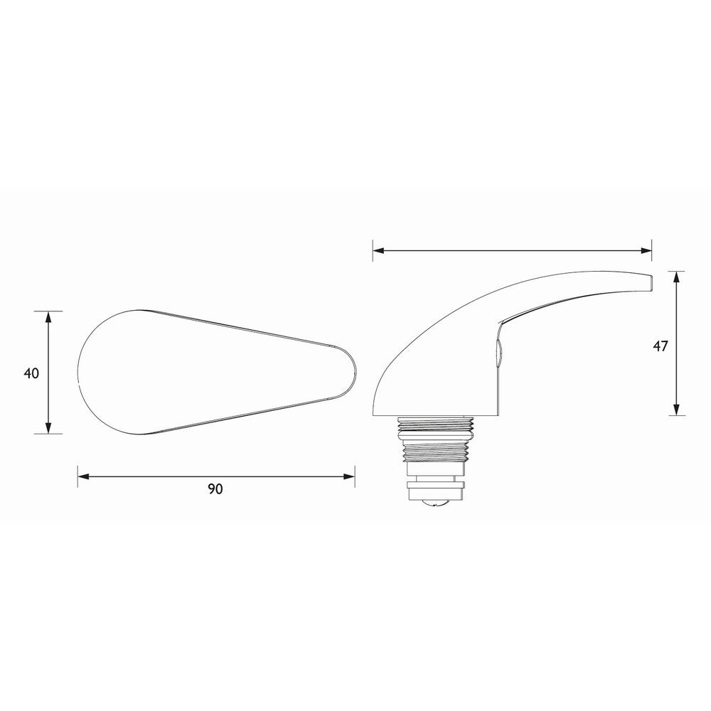Bristan Bath Tap Reviver with Single Lever Handles dimensions
