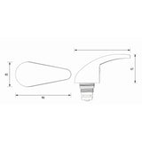 Bristan Bath Tap Reviver with Single Lever Handles dimensions