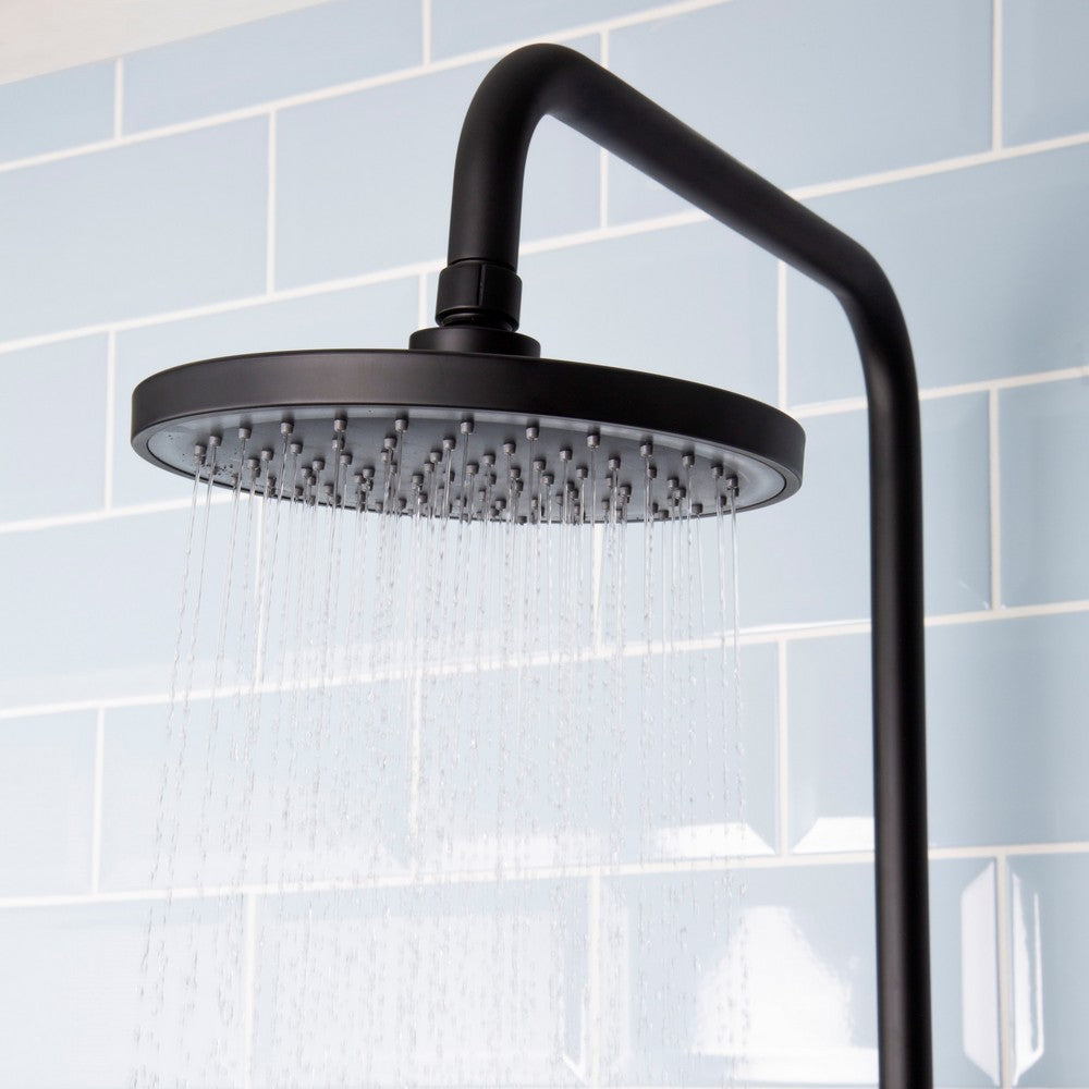 Bristan Buzz Thermostatic Bar Shower with Rigid Riser in Black showerhead