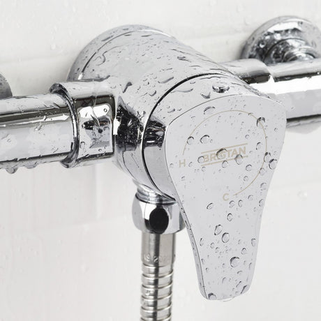 Bristan Capri3 Thermostatic Exposed Shower Valve with Riser Kit Valve Closeup