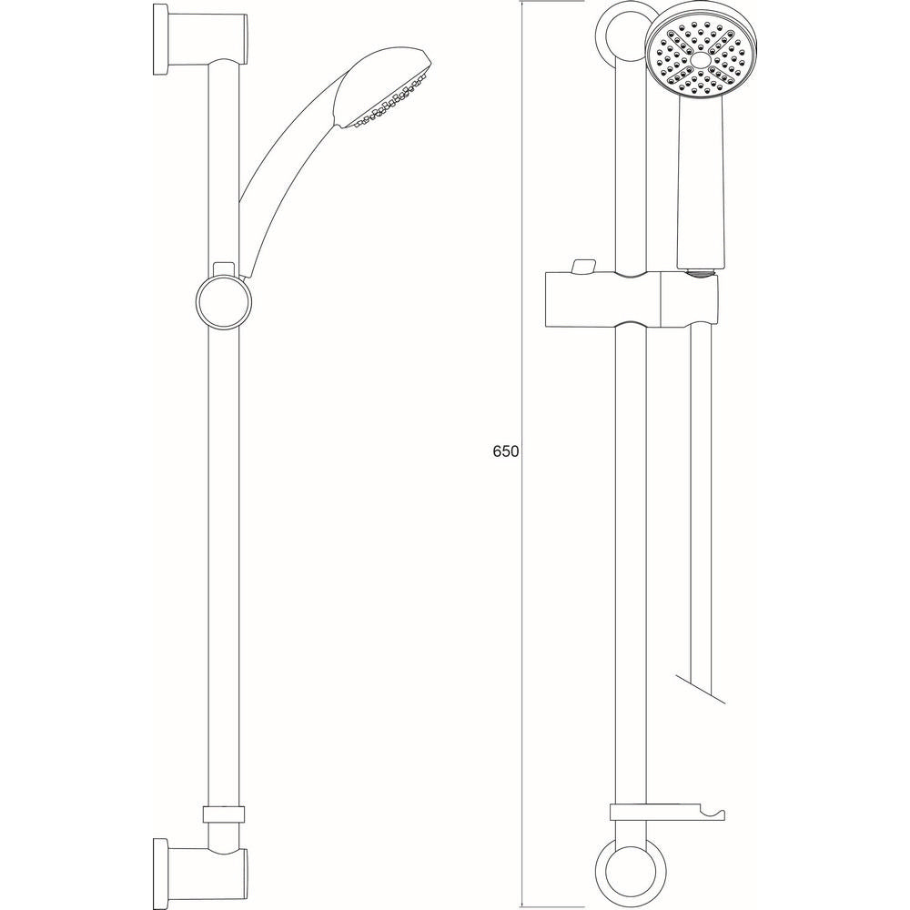 Bristan Cascade Shower Kit with Single Function Handset in Chrome Dimensions