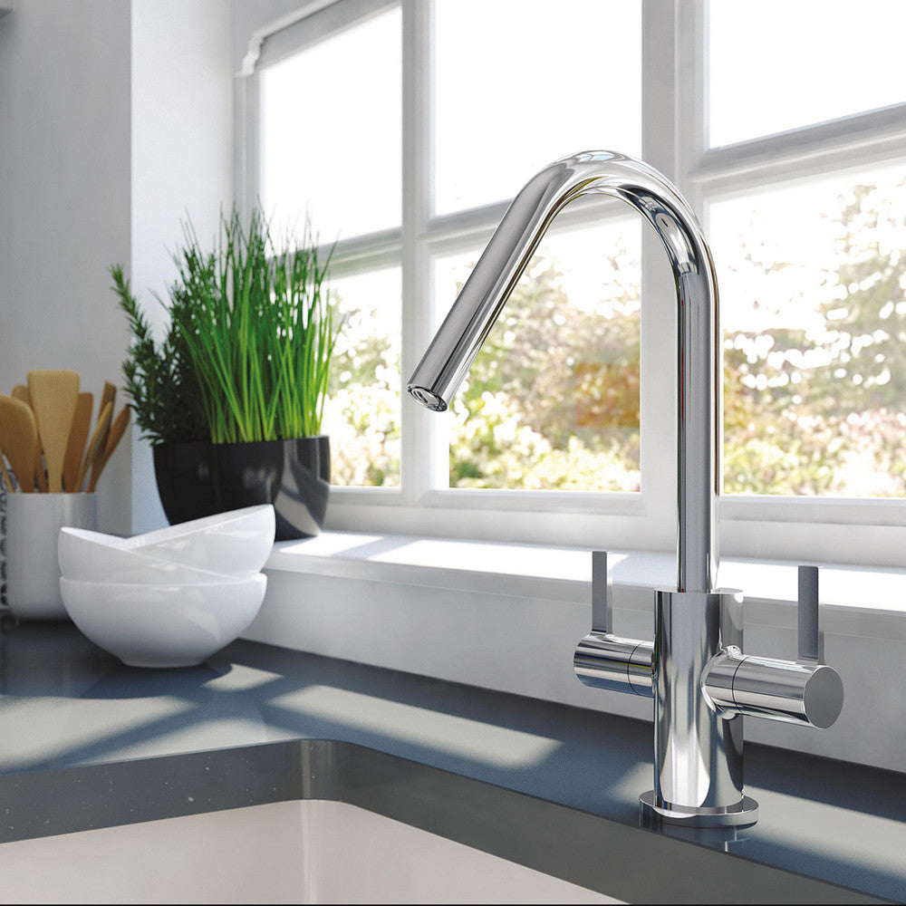 Bristan Cashew Easy Fit Twin Lever Sink Mixer in Chrome lifestyle