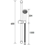 Bristan Chrome Slide Rail Shower Kit With Rub Clean Handset dimensions