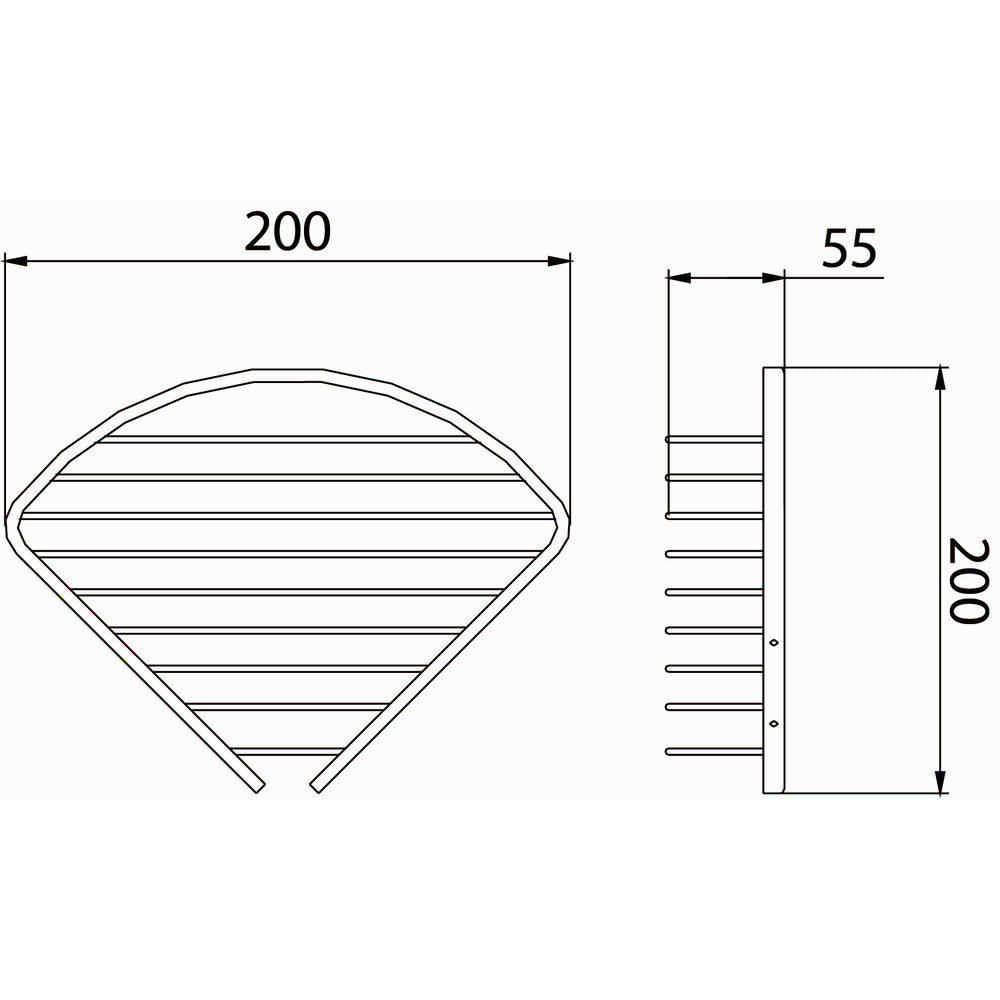 Bristan Closed Front Cover Fixed Wire Basket in Chrome Dimensions