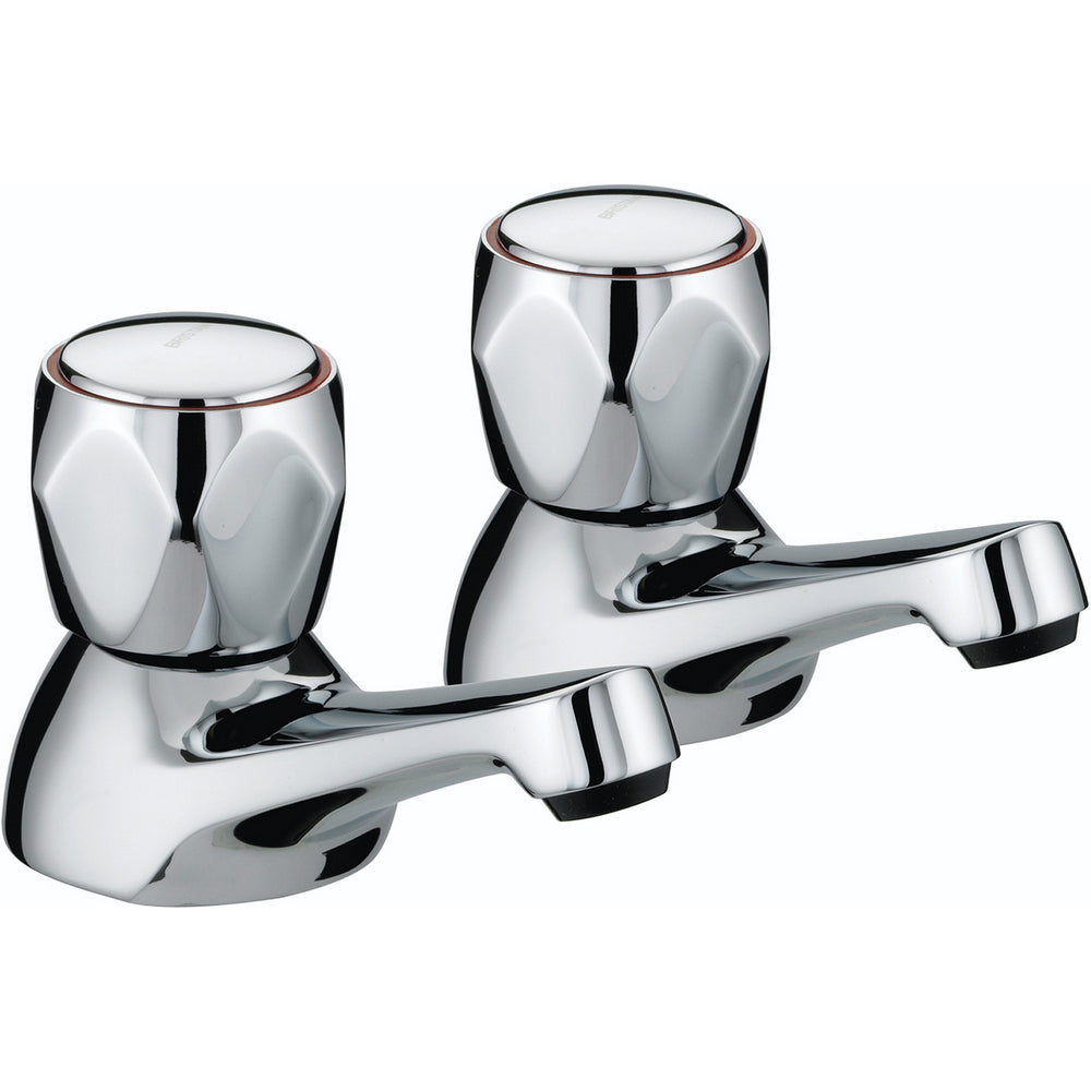 Bristan Club Utility Bath Taps with Metal Heads in Chrome