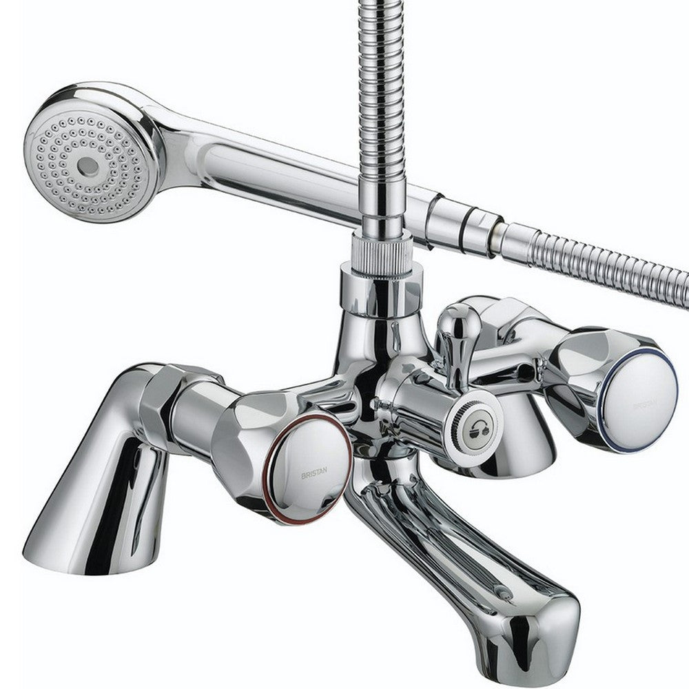 Bristan Club Utility Pillar Bath and Shower Mixer in Chrome