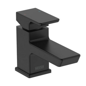 Bristan Cobalt Basin Mixer with Clicker Waste in Black