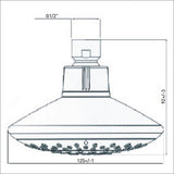 Bristan Contemporary Shower Head in Chrome dimensions