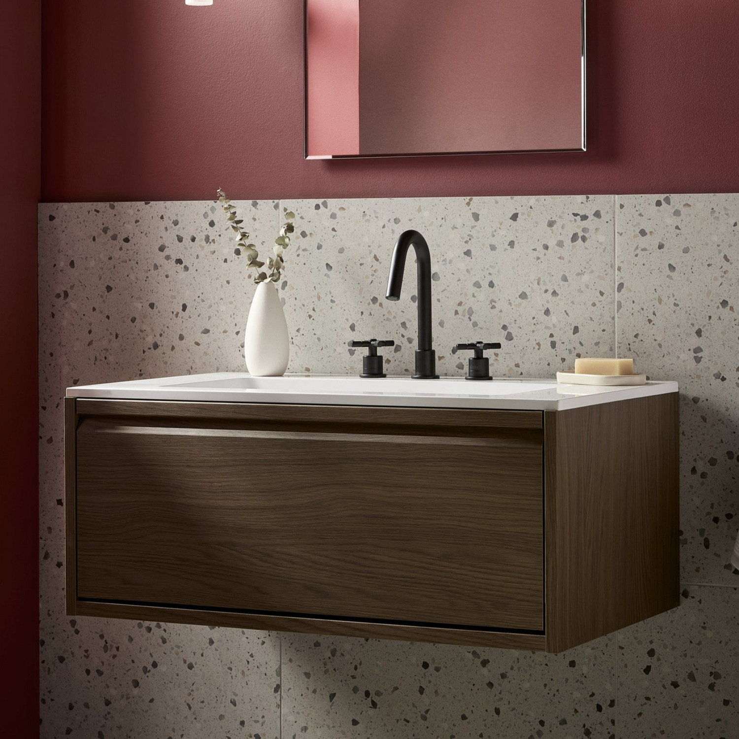 CRU3THBASBLK Bristan Cruzar Black 3TH Basin Mixer Bathroom Setting