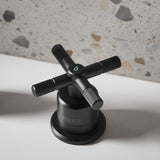 CRU3THBASBLK Bristan Cruzar Black 3TH Basin Mixer Cold Handle Close Up