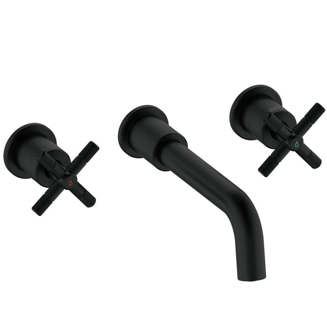 CRU3THWMBASBLK Bristan Cruzar Black 3TH Wall Mounted Basin Mixer