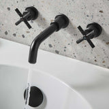 CRU3THWMBFBLK Bristan Cruzar Black 3TH Wall Mounted Bath Filler Close Up