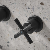 CRU3THWMBFBLK Bristan Cruzar Black 3TH Wall Mounted Bath Filler Cold Handle Close Up