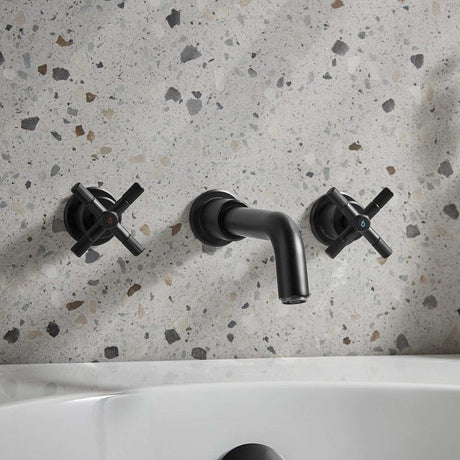 CRU3THWMBFBLK Bristan Cruzar Black 3TH Wall Mounted Bath Filler Lifestyle