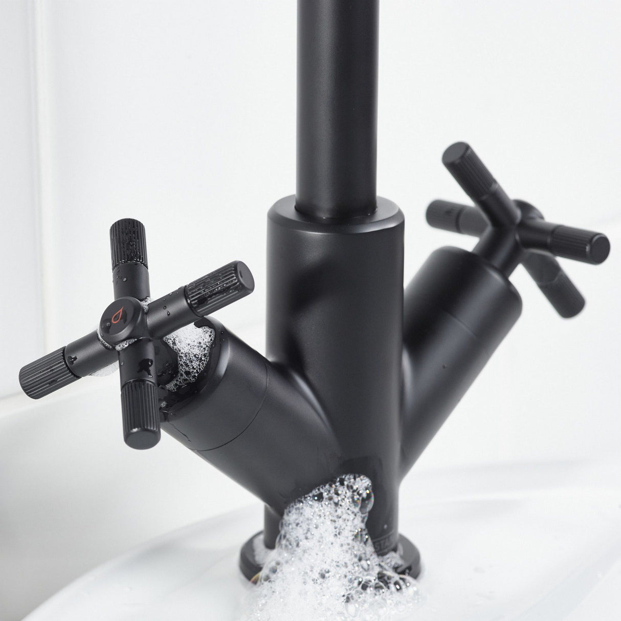 CRUBASBLK Bristan Cruzar Black Basin Mixer with Waste Handle Design
