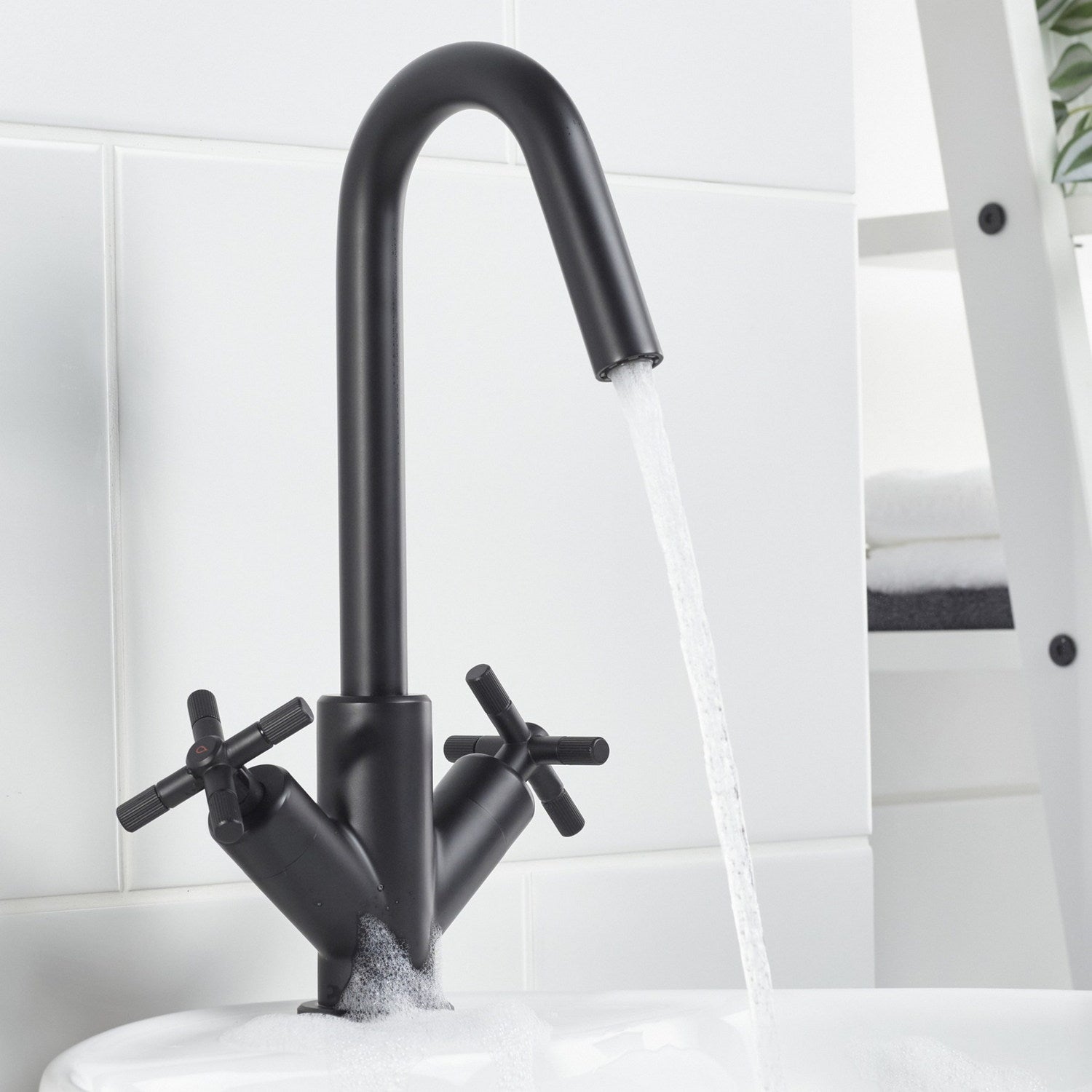 CRUBASBLK Bristan Cruzar Black Basin Mixer with Waste Lifestyle