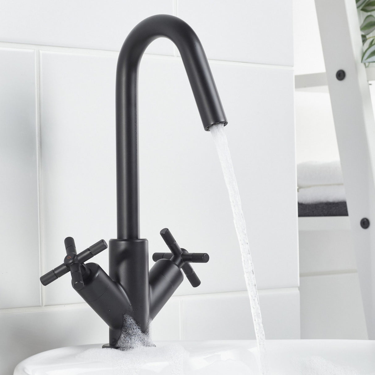 CRUBASBLK Bristan Cruzar Black Basin Mixer with Waste Lifestyle
