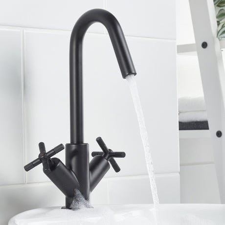 CRUBASBLK Bristan Cruzar Black Basin Mixer with Waste Lifestyle