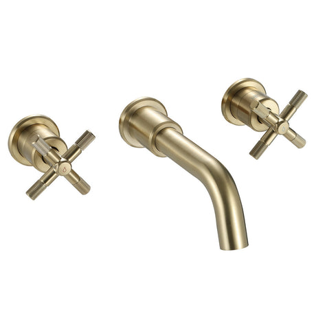 CRU3THWMBASBB Bristan Cruzar Brushed Brass 3TH Wall Mounted Basin Mixer