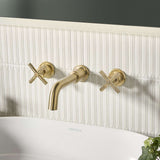 CRU3THWMBASBB Bristan Cruzar Brushed Brass 3TH Wall Mounted Basin Mixer Lifestyle