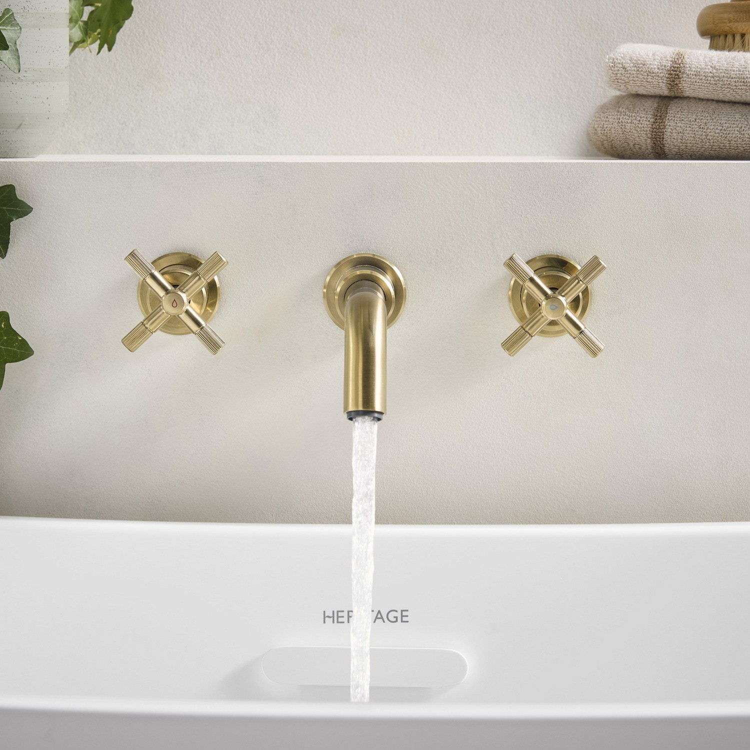 CRU3THWMBFBB Bristan Cruzar Brushed Brass 3TH Wall Mounted Bath Filler Bath Installation