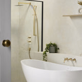 CRU3THWMBFBB Bristan Cruzar Brushed Brass 3TH Wall Mounted Bath Filler Bathroom Setting