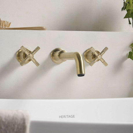 CRU3THWMBFBB Bristan Cruzar Brushed Brass 3TH Wall Mounted Bath Filler Lifestyle