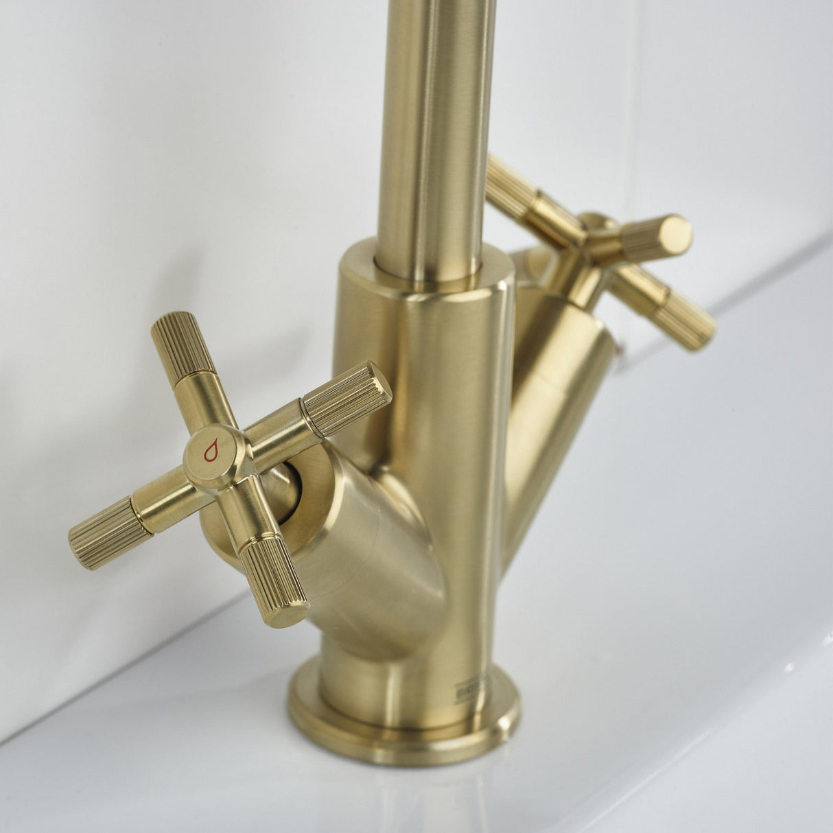 CRUBASBB Bristan Cruzar Brushed Brass Basin Mixer with Waste Crosshead Handle Design